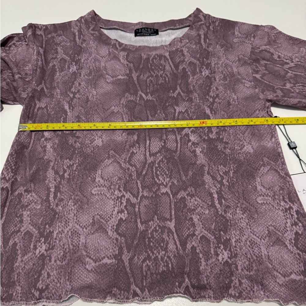 Laundry By Shelli Segal Purple Snakeskin Print Long Sleeve Top - Picture 8 of 9